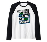 The Coolest People on Earth Play Autoharp String Instrument Raglan Baseball Tee