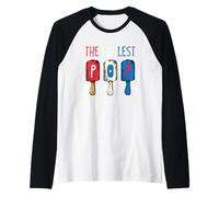 The Coolest Pop Patriotic Red White Blue Popsicle July 4th Raglan Baseball Tee