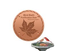 The copper disc for bird bath, all year round, safe water purifier and water purification, outdoor bird bath cleaning disc, for garden, patio, balcony, lawn and grass surfaces