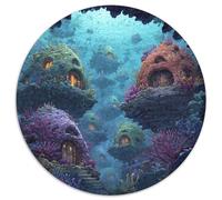 The Coral Hut Isles Jigsaw Puzzles for Adults Gifts 1000 Pieces Fun Challenging Home Decors Brainteasing Luminous Sea Valley Jigsaw Puzzle for Women Men Adult 1000pcs (67.5x67.5cm)