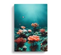 The Coral Reef Canvas Print | Gallery Wrapped 30mm Frame Wall Art | 30x20 inches | Ready to Hang | Modern Picture | Living Room Bedroom Lounge Office