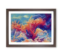 The Coral Reef Vol.4 Framed Print | A4 Walnut Framed Wall Art | Ready to Hang | Modern Nature Picture | Living Room Bedroom Lounge Office