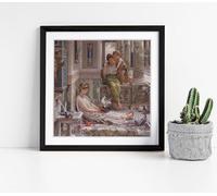 The corner of the villa, by Edward John Poynter Stunning Framed Wall Art Picture Print Square - 25cm wide x 25cm high - Black Frame