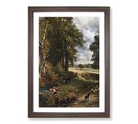 The Cornfield by John Constable Framed Print | A2 Walnut Framed Wall Art | Ready to Hang | Modern Nature Picture | Living Room Bedroom Lounge Office