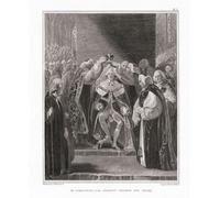 The coronation of His Majesty George the Third. After an early 19th century print. George III George William Frederick 1738 - 1820. Crowned King of Great Britain and Ireland September 22, 1761. Poster