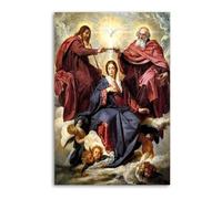 The Coronation of The Virgin Mary Catholic Saints Jesus Poster Decorative Painting Canvas Wall Posters And Art Picture Print Modern Family Bedroom Decor Posters 12x18inch(30x45cm)