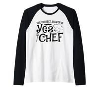 The Correct Answer is Yes Chef Raglan Baseball Tee