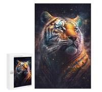 The Cosmic Tiger Wooden Brain Teaser for Adults, 1000 PCS - New Year Decoration, with A Decorative Finished Picture