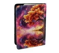 The Cosmic Tree of Life in Space Printed Passport Holder,Travel Pu Leather Passport Cover Case Organiser for Men Women,6.5 Inch