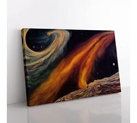 The Cosmos Canvas Wall Art Print Ready to Hang, Framed Picture for Living Room Bedroom Home Office Décor, 76x50 cm (30x20 Inch)