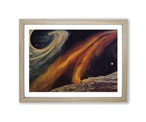The Cosmos Framed Wall Art Print A2 Oak | Ready to Hang, Premium Gi Paper, Fade-Resistant Inks, Securely Packaged, UK Made