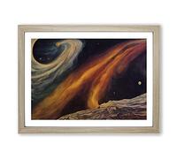 The Cosmos Framed Wall Art Print A2 Oak | Ready to Hang, Premium Gi Paper, Fade-Resistant Inks, Securely Packaged, UK Made