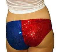 The Cosplay Company Harley Sequined red and Blue Shorts (S)