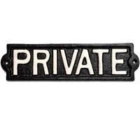 The Cosy Nest Company Private Property Sign, Cast Iron Black White