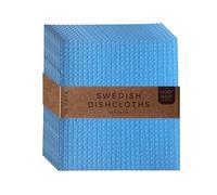 The Cosy Nest Company Swedish Dishcloths 10 Pack Blue Eco Friendly Reusable Cleaning Cloths for Kitchen & Washing Up - Biodegradable Cellulose Sponge Cloths for Dishes, Counters & Surfaces