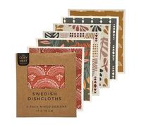 The Cosy Nest Company Swedish Dishcloths Pack of 6, Reusable Dish Cloths for Washing Up, Absorbent Sponge Cloths for Kitchen Cleaning, Eco Friendly Compostable Plastic Free, Bohemian Design