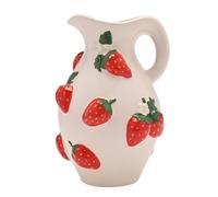 The Cottage Garden Hand Painted Jug - Strawberry | Ceramic Pitcher Vase with Vintage Countryside Floral Design | Decorative Farmhouse Kitchen Jug or Flower Vase for Rustic Home Decor
