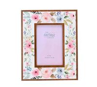 The Cottage Garden - Layered Floral Photo Frame - 4″ x 6″ - Single Horizontal Aperture Picture Frame - Easel Back - Easter/Spring Theme Gifting & Homeware - H: 25cm x W: 20cm.