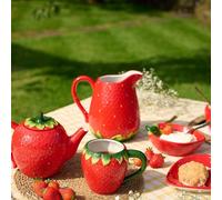 Widdop Cottage Garden Ceramic Strawberry Themed Dinnerware - Strawberry Storage Jar - Summer Crockery Bright Quirky Tableware - Lovely Gift Idea Picnic Outdoor Eating