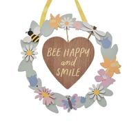 The Cottage Garden Wreath Plaque "Bee Happy"