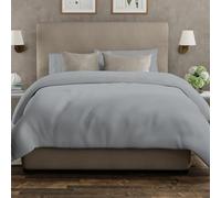The Cotton Exchange Manchester King Size Duvet Cover Set (1 Cotton Duvet Cover & 2 Pillow Cases) - Crisp, Cool & Breathable - 100% Cotton with Button Closure - Percale Weave Bedding Set - Light Grey