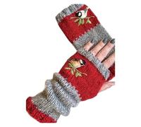 The Cotton Fingerless Gloves Of The Embroidered Bird Woman Are Woven And Pieced Together(A565-2)