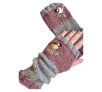 The Cotton Fingerless Gloves Of The Embroidered Bird Woman Are Woven And Pieced Together(A565-3)