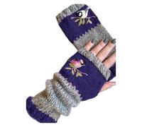 The Cotton Fingerless Gloves Of The Embroidered Bird Woman Are Woven And Pieced Together(A565-4)