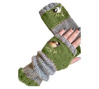 The Cotton Fingerless Gloves Of The Embroidered Bird Woman Are Woven And Pieced Together(A565-5)