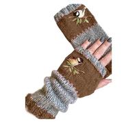 The Cotton Fingerless Gloves Of The Embroidered Bird Woman Are Woven And Pieced Together(A565-6)