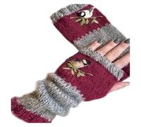 The Cotton Fingerless Gloves Of The Embroidered Bird Woman Are Woven And Pieced Together(A565-9)