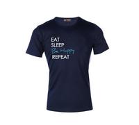 The Cotton London T at Sleep Be Happy Repeat Slogan Navy T-shirt - XL