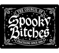 The Council Of Spooky Bitches Mini Tin Sign