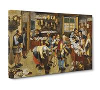 The Country Brawl By Pieter Bruegel The Elder Classic Painting Canvas Wall Art Print Ready to Hang, Framed Picture for Living Room Bedroom Home Office Décor, 30x20 Inch (76x50 cm)