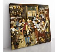 The Country Brawl by Pieter bruegel the elder Classic Painting Canvas Wall Art Print Ready to Hang, Framed Picture for Living Room Bedroom Home Office Décor, 50x50 cm (20x20 Inch)