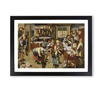 The Country Brawl by Pieter Bruegel The Elder Framed Print | A2 Black Framed Wall Art | Ready to Hang | Modern Nature Picture | Living Room Bedroom Lounge Office