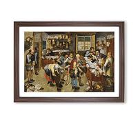 The Country Brawl by Pieter Bruegel The Elder Framed Print | A2 Walnut Framed Wall Art | Ready to Hang | Modern Nature Picture | Living Room Bedroom Lounge Office