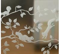 THE COUNTRY SQUIRREL TREES FROSTED GLASS WINDOW STATIC CLING SELF ADHESIV VINYL