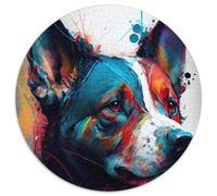 The Courage Dog 1000 Pieces Puzzles for Adults Round Jigsaws 1000 Pieces for Adults Family Game Night Fun, DIY Decorative Artwork 67.5x67.5cm
