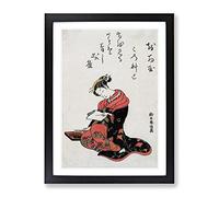 The Courtesan Kasugano By Harunobu Suzuki Asian Japanese Framed Print | A2 Black Framed Wall Art | Ready to Hang | Asian Nature Picture | Living Room Bedroom Lounge Office