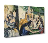 The Courtesans By Paul Cezanne Canvas Print | Gallery Wrapped 30mm Frame Wall Art | 30x20 inches | Ready to Hang | Impressionist Picture | Living Room Bedroom Lounge Office