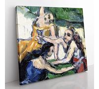 The Courtesans by Paul Cezanne Classic Painting Canvas Wall Art Print Ready to Hang, Framed Picture for Living Room Bedroom Home Office Décor, 50x50 cm (20x20 Inch)