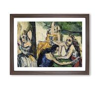 The Courtesans By Paul Cezanne Classic Painting Framed Wall Art Print, Ready to Hang Picture for Living Room Bedroom Home Office Décor, Walnut A4 (34 x 25 cm)
