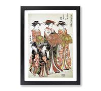 The Courtesans By Torii Kiyonaga Asian Japanese Framed Print | A3 Black Framed Wall Art | Ready to Hang | Asian Nature Picture | Living Room Bedroom Lounge Office