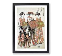 The Courtesans by Torii Kiyonaga Framed Print | A2 Black Framed Wall Art | Ready to Hang | Modern Nature Picture | Living Room Bedroom Lounge Office