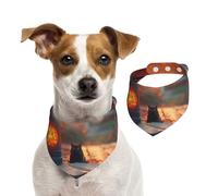 The Courtyard at Dusk Dog Bandana, Adjustable for Boys and Girls,Suitable for Cats and Dogs Pet Accessories