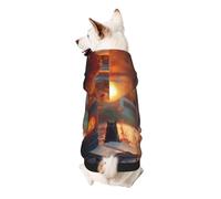 The Courtyard at Dusk Dog Hoodie for Small, Soft Breathable, Pet Clothes for Small