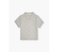 The Couture Club Boys Grey Kids Check Relaxed-fit Knitted Shirt 2-8 Years 6-7