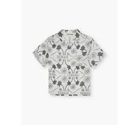 The Couture Club Boys White Kids Palm Relaxed-fit Stretch-woven Shirt 2-8 Years 6-7