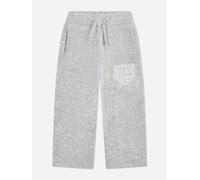 The Couture Club Kids Monogram Emblem Fluffy Knit Joggers in Grey - Grey - 8 - 9 Yrs